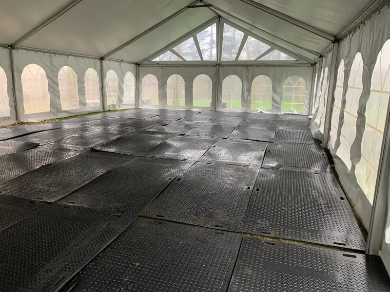 Trak Mat floor protection inside event tent